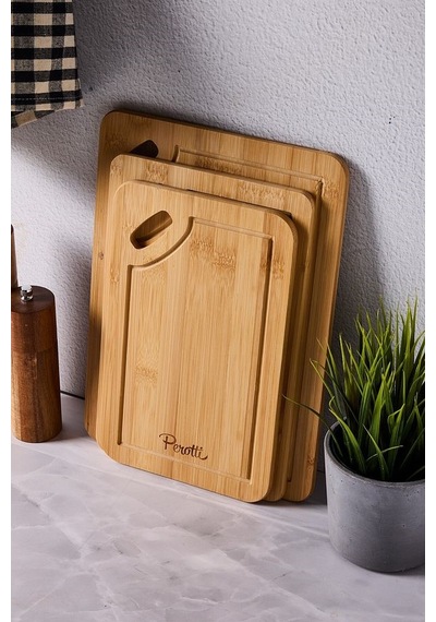 Perotti Bamboo 3'lü Kesme Doğrama Tahtası 16332 Ahşap
