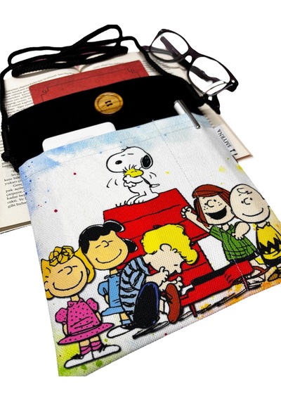 Askılı - Kitap/tablet/ebook Çantası Çıkarılabilir Askı Snoopy Siyah