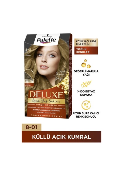 Palette Deluxe Saç Boyası 8 - 01 Küllü Açık Kumral (531763814)