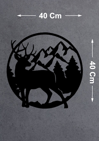 Avcı Geyik Ve Dağ Sticker - 4x4 Off Road Adventure Hunter Sticker - Araba Oto Karavan Cam Motosiklet Sticker - 02169 40x40 Cm