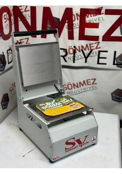 Sönmez Vakum Karton Tabak Yapıştırma Makinesi Su Böreği Döner Paketleme Makinası
