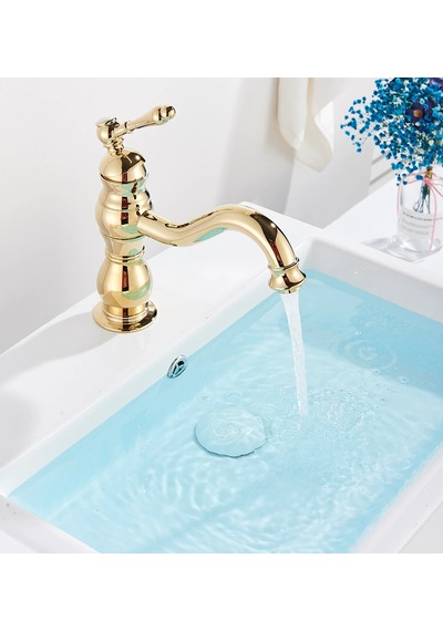 Fkn Royal Kısa Lavabo Bataryası Altın