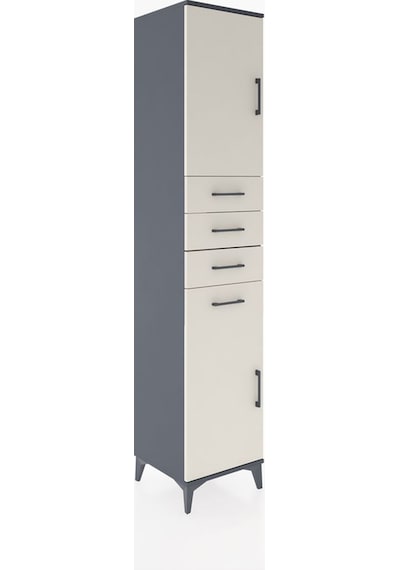 Hyperion Dolap 3 Raflı 4 Çekmeceli 2 Kapaklı 44x44x221 Antras... Antrasit