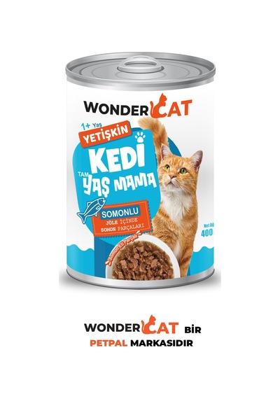 Wondercat Somonlu Yetişkin Kedi Konservesi 400gr X 12 Adet