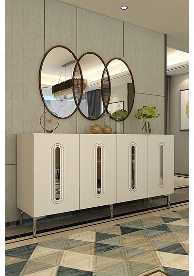 Ka1520bs Rany150 Konsol, Kahve Köşesi, Tv Sehpası Beyaz-sılver 150cm Beyaz-sılver Ka1520bs Rany150 Konsol, Kahve Köşesi, Tv Sehpası Beyaz-sılver 150cm Beyaz-sılver