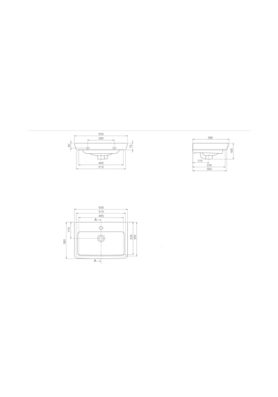Turkuaz Seramik Porto Etajer Uyumlu Lavabo 55 38 CM