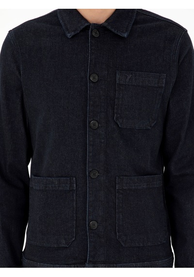 Cacharel Koyu Lacivert Regular Fit Jean Ceket
