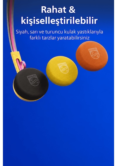 Philips Moving Sound Tams1yl/00 "ringo Duo" Kulaklık, Retro, Kablosuz Veya Kablolu, 26 Saat, Sarı