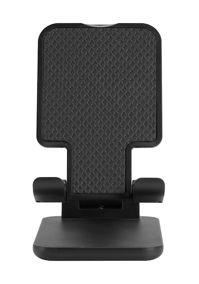 Ayarlanabilir Yükseklikli Masaüstü Telefon Ve Tablet Standı Katlanabilir, Çok Açılı, Kaymaz Silikon Pedli Tutucu Siyah