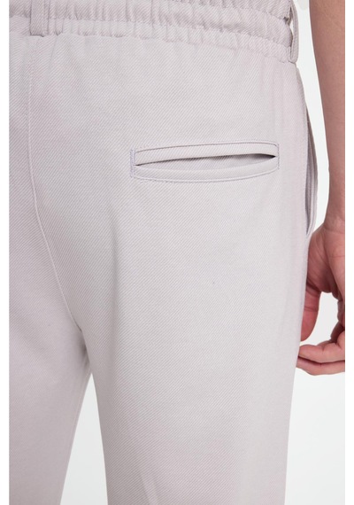 Tudors Erkek Slim Fit Pamuklu Beli Bağlamalı Yan Cepli Katlamalı Paça Jogger Gri Pantolon-42321 gri