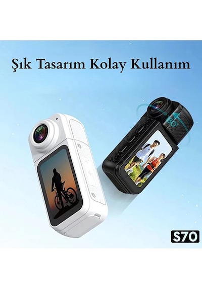 S70 Mıknatıslı Yaka Kamerası Hd Kalite, 30 Fps, Kolay Bağlan Tdrtr Siyah