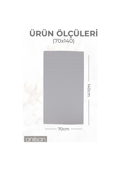 %100 Pamuk 4'lü Gri Greek Havlu Seti - 2 Adet El Havlusu Ve 2 Adet Banyo Havlusu Gri