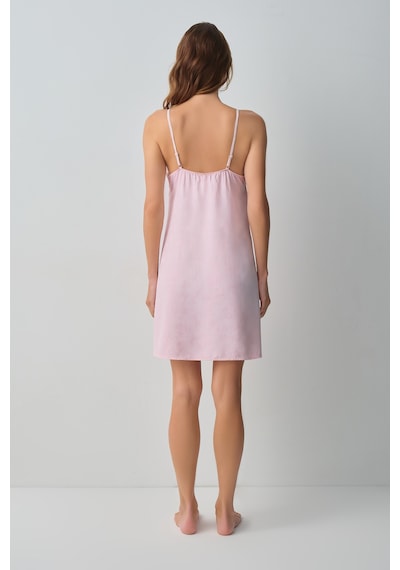 Suwen Floral Dantelli Kısa Gecelik Wsh10710066077 Pembe