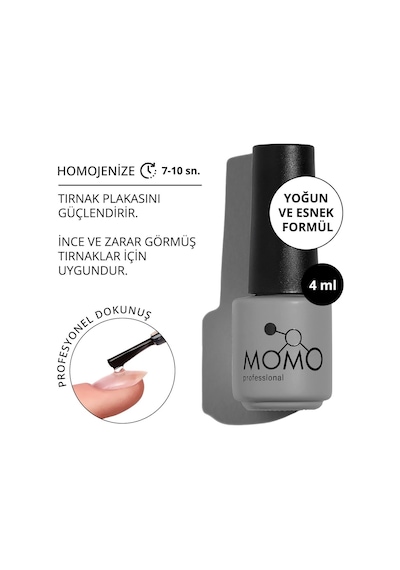 Momo Professional Kalıcı Oje İçin Rubber Base Coat 4 ML