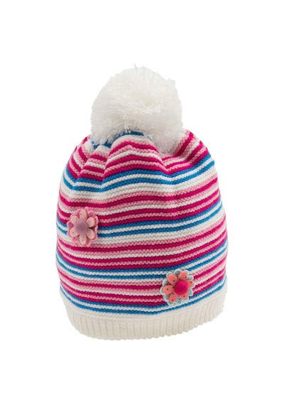 Bay Şapkacı Çizgili Kız Bebek Pembe Bere 1134-0-1 Yaş (542201252) Beyaz