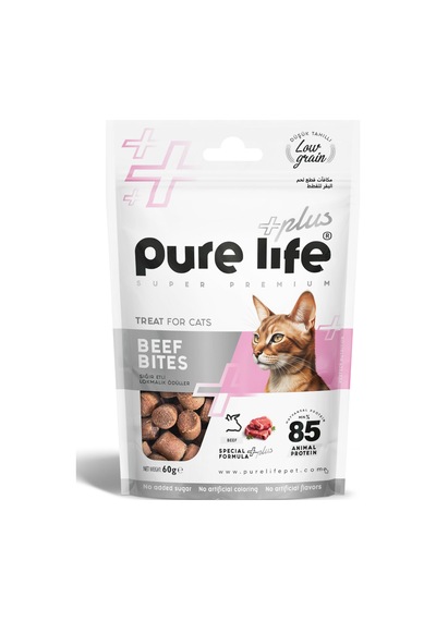 Pure Life Plus Sığır Etli Lokmalık Kedi Ödül Maması 60 G