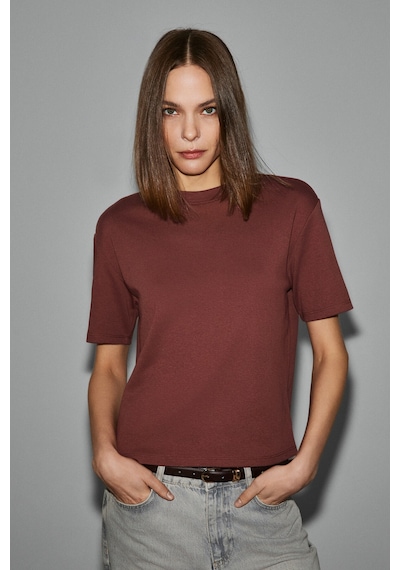 Grımelange Colena Kadın Organik Pamuklu Bisiklet Yaka Oversize Fit Kısa Kollu Kiremit Rengi T-shirt Kiremit Grımelange Colena Kadın Organik Pamuklu Bisiklet Yaka Oversize Fit Kısa Kollu Kiremit Rengi T-shirt Kiremit