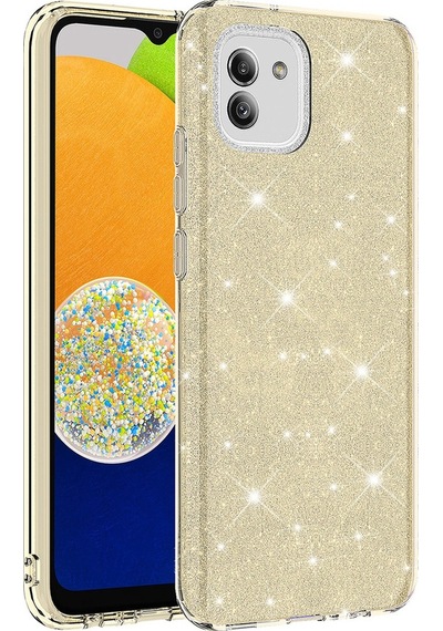 Samsung Galaxy Uyumlu A03 Kılıf Zore Parıltılı Simli Shining Silikon
