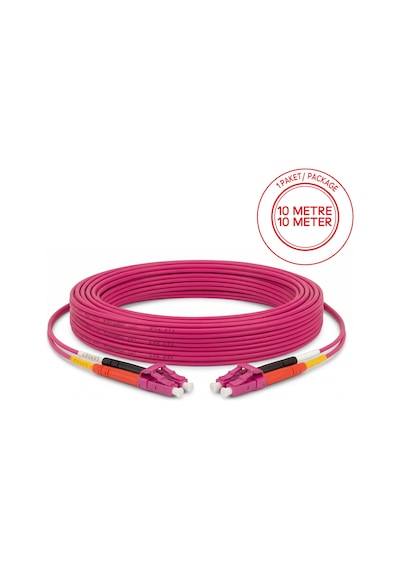 Alfafonet Lc/pc-lc/pc Multimode Om4 Dupleks 10 Metre Fiber Patch Cord