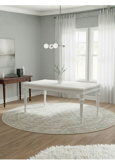 Ariston Ahşap Açılır Mutfak Masası 120cm Beyaz