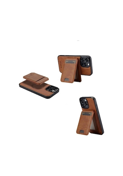 Teleplus Apple Uyumlu iPhone 15 Pro Max Kılıf Capella L3 Serisi Mıknatıslı Kartlıklı 2-1 Kapak