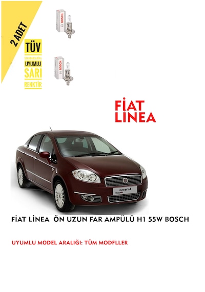 Fiat Linea Ön Uzun Far Ampülü 2 Adet Sarı Renk
