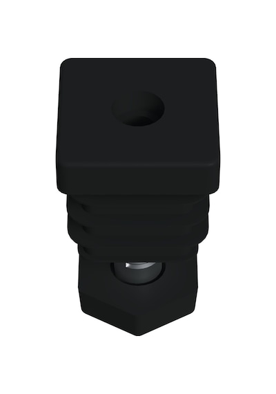 Cateksss 30x30 Mm Kademeli Plastik 6 Köşe Rotil Ayak M10 - Profil Ayağı Tezgah Ayarlı Ayak Siyah - 50 Li Paket