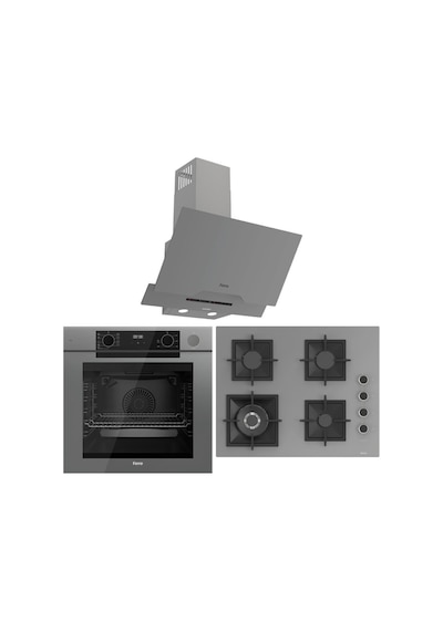 Fryart QEP64CPR - SC408-WFA - D065-SA Gri Cam Ankastre Set