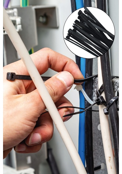 Zenith 8x380 Beyaz Kablo Bağı 100 Adet Dayanıklı Plastik Cırt Kelepçe