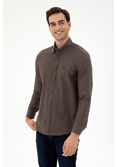 U.s. Polo Assn. Erkek Kahverengi Gömlek Basic 50296757-vr029 Kahverengi