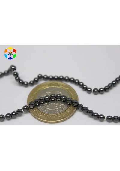Hematit Taşı Dizi 3Mm (Küçük Delikli)
