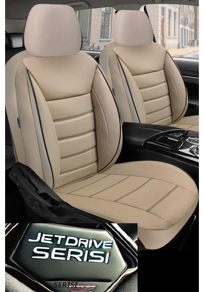 Kia Rio Hatchback 2016-2020 Aracınıza Uyumlu Jetdrive Deri Koltuk Kılııfı Bej
