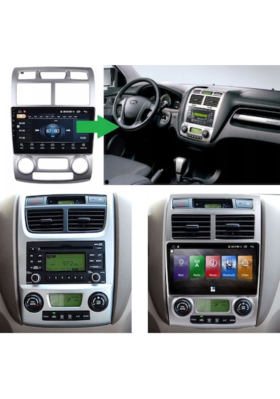 Kia Sportage Araç Multimedya Android Ekran Carplay Double Teyp 2+32 9" 05-09 Silver Cadence Std