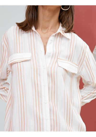 Koton Gömlek Tunik Düğmeli Cep Detaylı Uzun Kollu Viskon Turuncu Çizgili 4wak60350uw Turuncu Çizgili Koton Gömlek Tunik Düğmeli Cep Detaylı Uzun Kollu Viskon Turuncu Çizgili 4wak60350uw Turuncu Çizgili