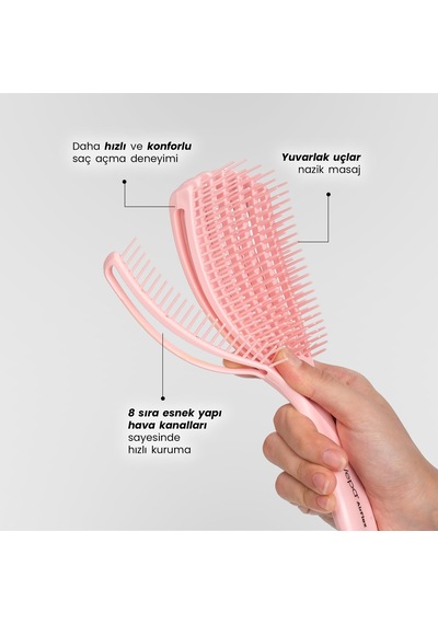 Airflex Multifonksiyonel Dolaşık Açıcı Saç Fırçası - Pembe