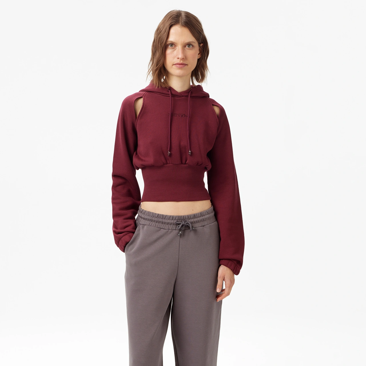 Unıted4 Classic Kadın Bordo Sweatshirt Damejı Bordo