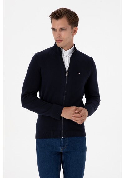U.S. Polo Assn. Erkek Slim Fit Lacivert Basic Triko Hırka 50313688-VR033
