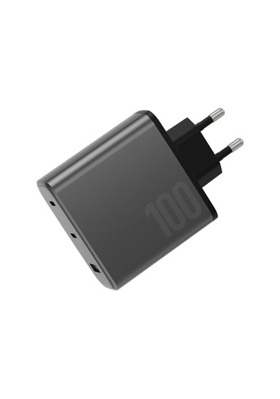 Ampcharge Gan100 2 Adet 100w Type-c Ve 30w Usb 3.0 Çıkışlı Hızlı Şarj Aleti - Koyu Gri