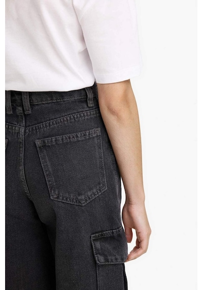 Defacto Kız Çocuk Wide Leg Kargo Geniş Paça Jean Pantolon E7323a825aunm36 Antrasit