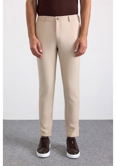 Süvari Bej Slim Düz Jogger Pantolon Spn2020500010-bj3