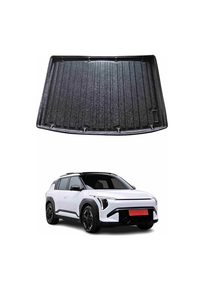 Kıa Ev3 2024+ Uyumlu Araca Özel Kauçuk Tpe Bagaj Havuzu Siyah Üst Kademe İçin