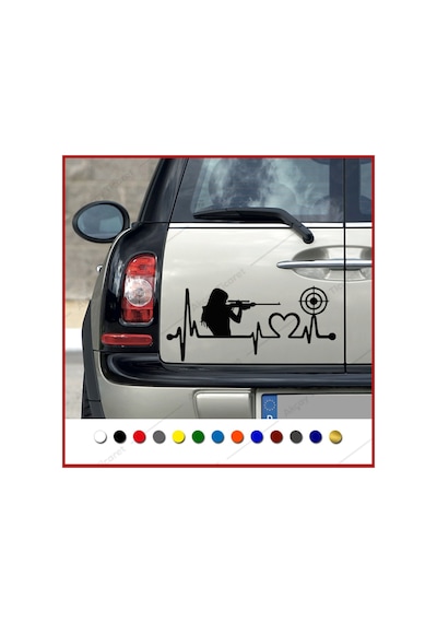 Kalp Atışı Sticker Sniper Oto Sticker Araba Sticker Girls Sticker