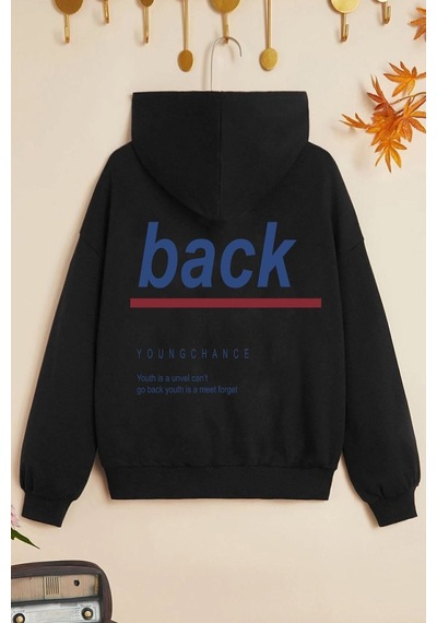 Uyguntarz Çocuk Back Baskılı Sweatshirt Siyah
