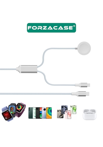 Forzacase 60w 2in1 Type-c & Watch Çoklu Şarj Kablosu Fc1036
