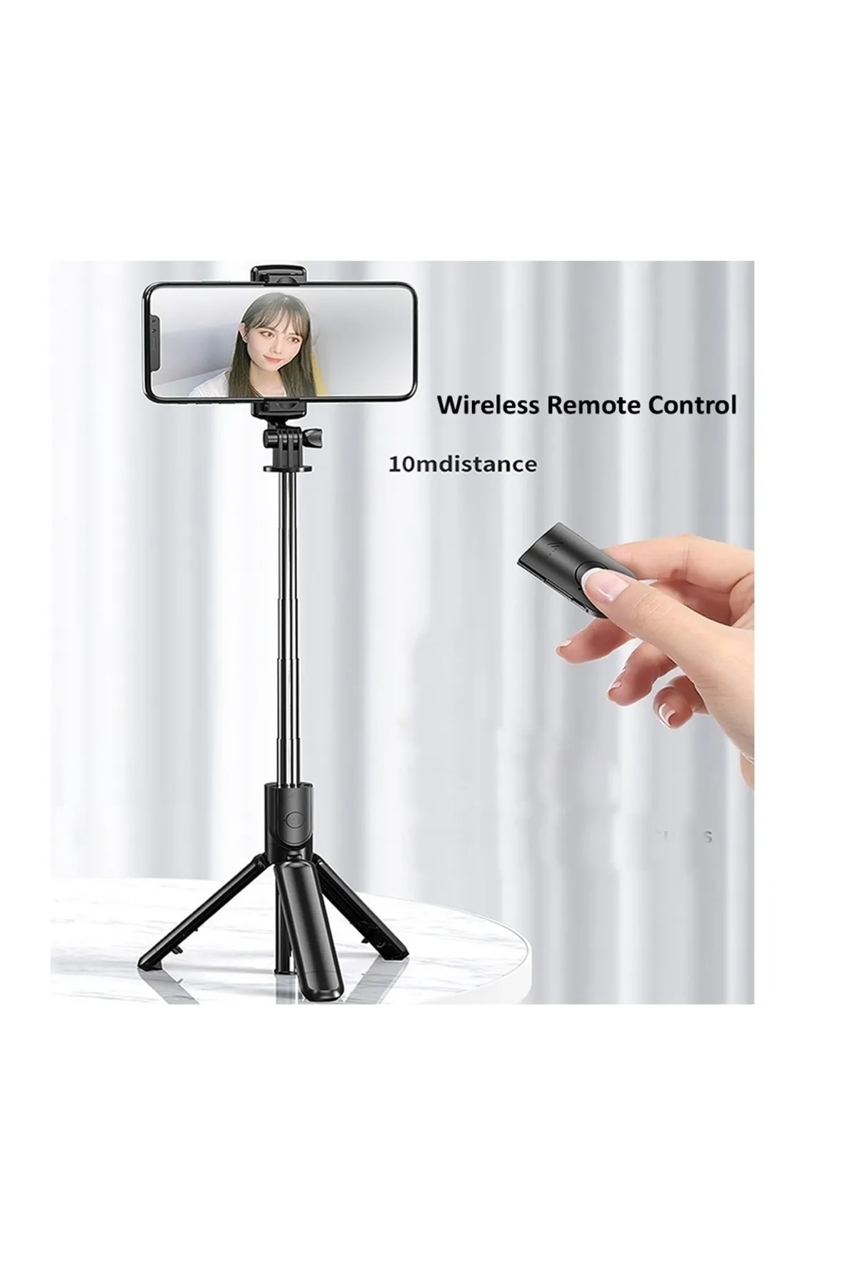 Abatech S03 Led Işıklı Tripod Bluetooth Kumandalı Üçü Birarada Selfie Çubuğu Monopod