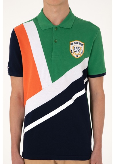 U.S. Polo Assn. Erkek Regular Fit Polo Yaka Yeşil Tişört 50300164-VR054