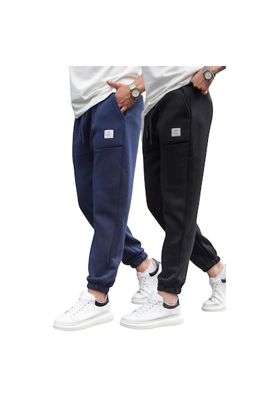 Madmext Lacivert/siyah Cepli Jogger Erkek Eşofman Altı E7445 Lacivert/siyah