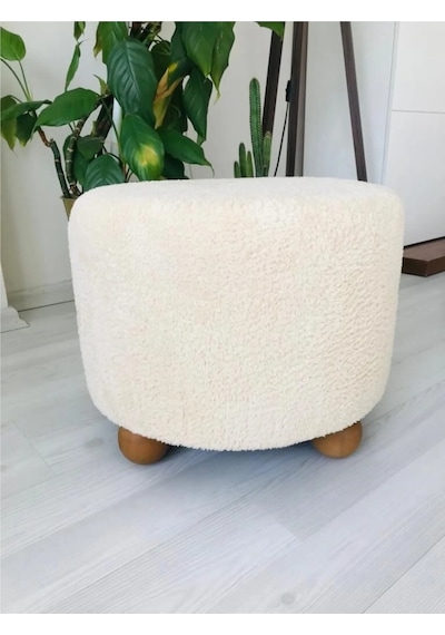 Puf El Yapımı Puf Kedi Yatağı Makyaj Masası Pufu Salon Pufu Oturma Odası Krem