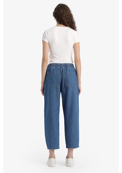 DeFacto Pull On Carrot Fit Yüksek Bel Crop Fit Yumuşak Jean Pantolon E0954AX25SMNM85