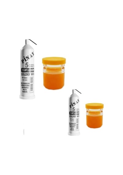 4 Adet 5 Kanallı Lehim Teli 1,2 Mm Ve Lehim Pastası 40 Gr
